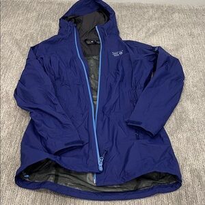New Blue Hooded Jacket with Zip Closure